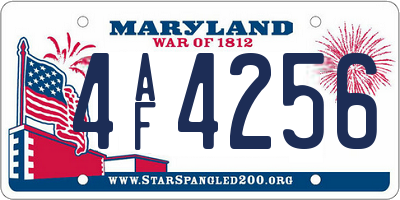 MD license plate 4AF4256