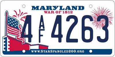 MD license plate 4AF4263