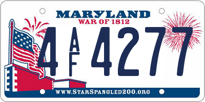MD license plate 4AF4277