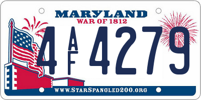 MD license plate 4AF4279
