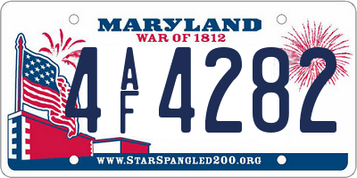 MD license plate 4AF4282