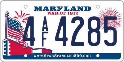MD license plate 4AF4285