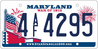 MD license plate 4AF4295