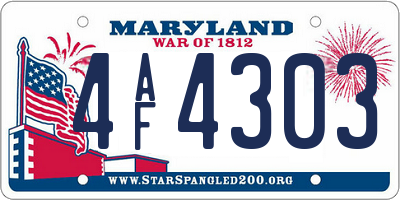 MD license plate 4AF4303