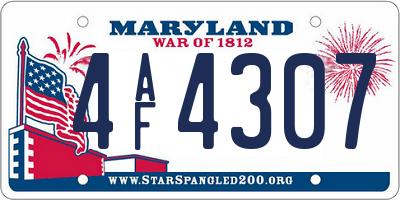 MD license plate 4AF4307