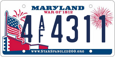 MD license plate 4AF4311
