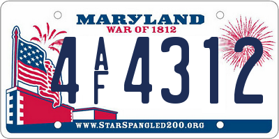 MD license plate 4AF4312