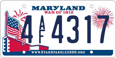 MD license plate 4AF4317