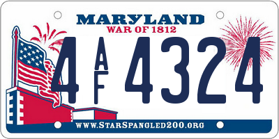 MD license plate 4AF4324