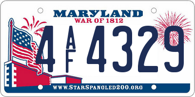 MD license plate 4AF4329