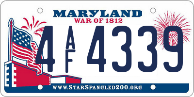 MD license plate 4AF4339