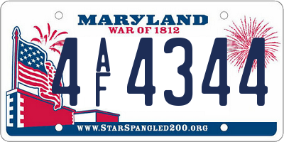 MD license plate 4AF4344