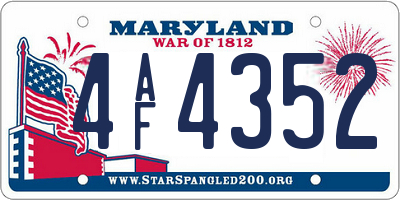 MD license plate 4AF4352