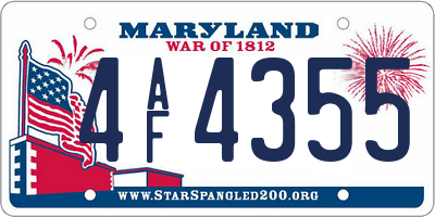 MD license plate 4AF4355
