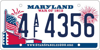 MD license plate 4AF4356