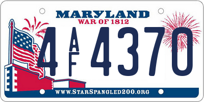 MD license plate 4AF4370