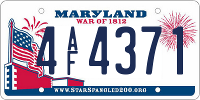 MD license plate 4AF4371