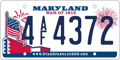 MD license plate 4AF4372