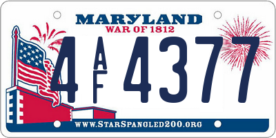 MD license plate 4AF4377