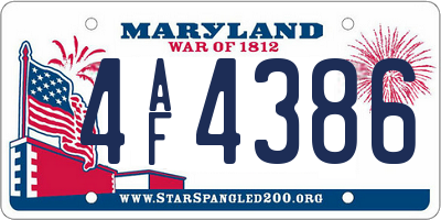 MD license plate 4AF4386