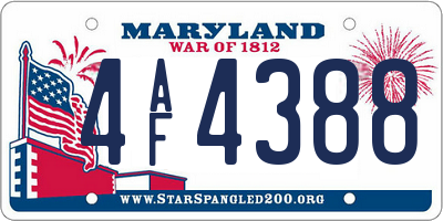 MD license plate 4AF4388