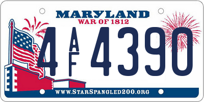 MD license plate 4AF4390
