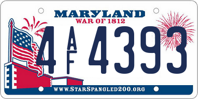 MD license plate 4AF4393