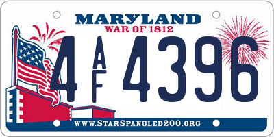 MD license plate 4AF4396