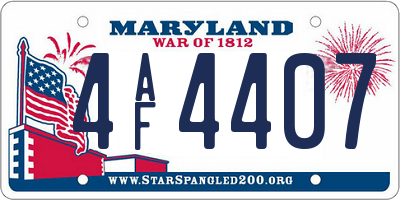 MD license plate 4AF4407