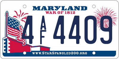 MD license plate 4AF4409