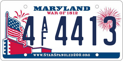 MD license plate 4AF4413