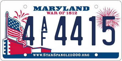 MD license plate 4AF4415