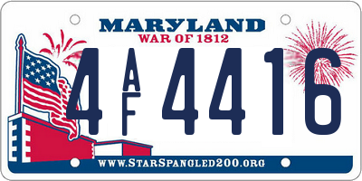 MD license plate 4AF4416