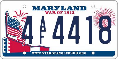 MD license plate 4AF4418
