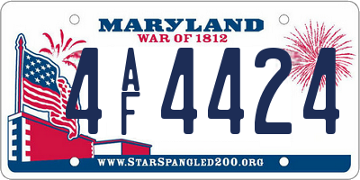 MD license plate 4AF4424