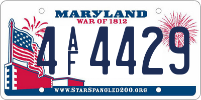 MD license plate 4AF4429