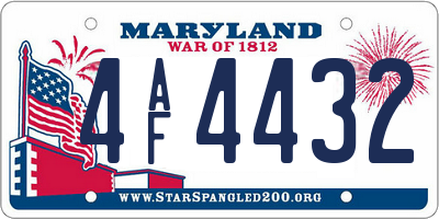 MD license plate 4AF4432