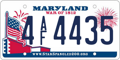 MD license plate 4AF4435