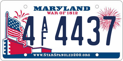 MD license plate 4AF4437