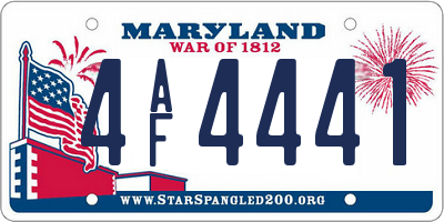 MD license plate 4AF4441
