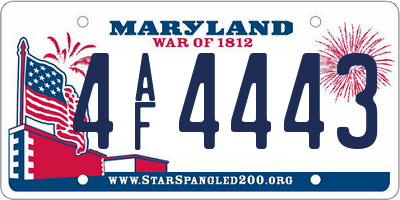 MD license plate 4AF4443