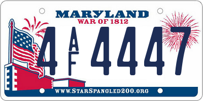 MD license plate 4AF4447