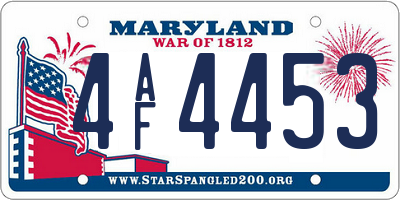 MD license plate 4AF4453