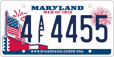 MD license plate 4AF4455