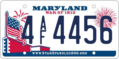 MD license plate 4AF4456