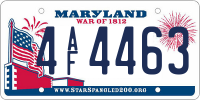 MD license plate 4AF4463