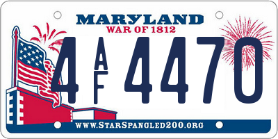 MD license plate 4AF4470