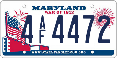 MD license plate 4AF4472
