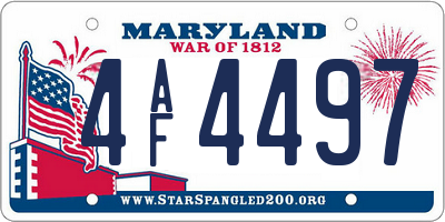 MD license plate 4AF4497