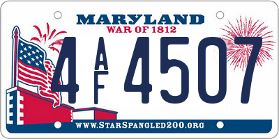 MD license plate 4AF4507